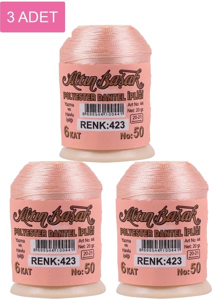 3 Adet Altınbaşak Oya ve Dantel Ipi 20 gr - Nemere - No: 423