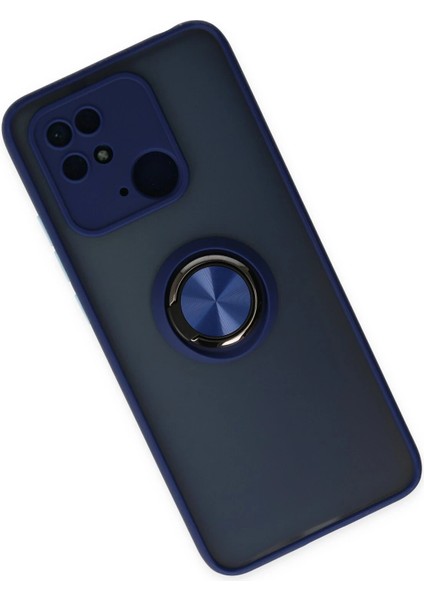 Xiaomi Poco C40 Kılıf Montreal Yüzüklü Silikon Kapak - Lacivert Glstd