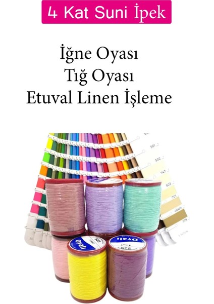 Oyalı 4 Kat Suni Ipek Iplik Iğne Oyası Boncuk Ipi Tığ Oyası No:88