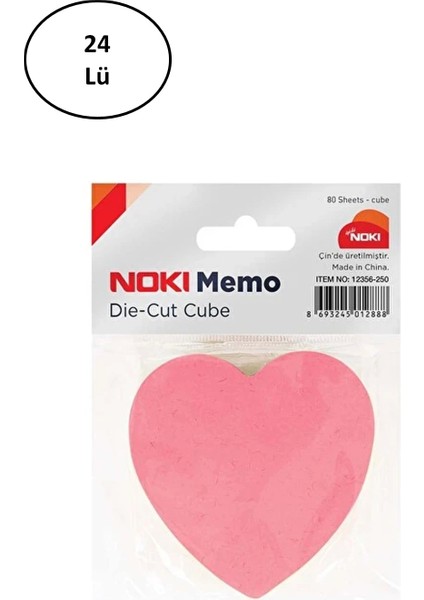 Noki 75X75 mm 80 Yaprak Yapışkanlı Not Kağıdı Kalp Şekilli