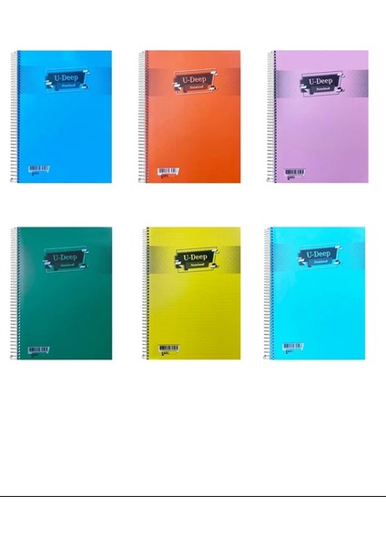 Umut U-Deep A4 Spiralli Plastik Kapak Ekstra 40YP. Defter Kareli 250 Mikron