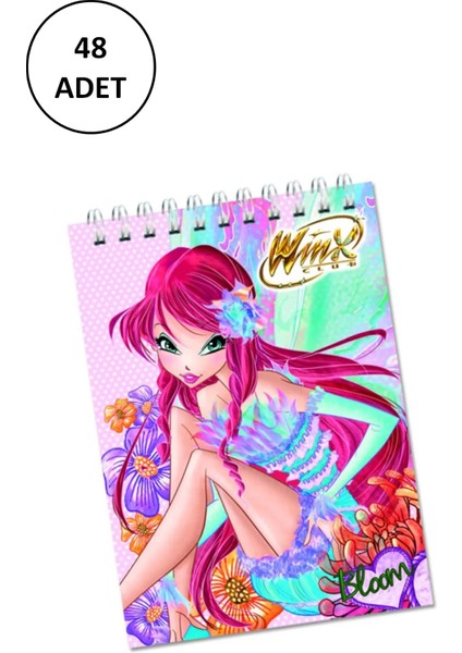 Gıpta Winx Bloknot A7 Spiralli Mini 48 Adet