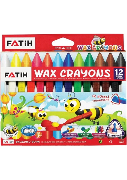 Fatih 50290 Mum Pastel Boya Triangular Üçgen Crayons 12 Renk