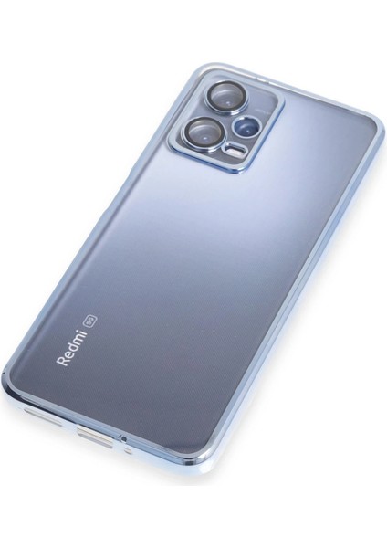 Xiaomi Redmi Note 12 5g Kılıf Razer Lensli Silikon - Açık Mavi Glstd