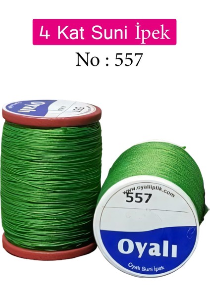 Oyalı 4 Kat Suni Ipek Iplik Iğne Oyası Boncuk Ipi Tığ Oyası NO:557