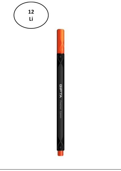 Gıpta Fineliner Kalem 0,4 mm Karton Kutu Üçgen Portakal 12'li