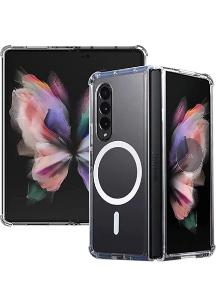 Samsung Galaxy Z Fold 4 Kılıf Magneticsafe Şeffaf Silikon - Şeffaf Glstd