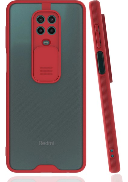 Xiaomi Redmi Note 9 Pro Kılıf Platin Kamera Koruma Silikon - Kırmızı Glstd