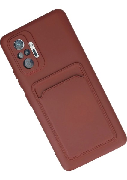 Xiaomi Redmi Note 10 Pro Kılıf Kelvin Kartvizitli Silikon - Bordo Glstd