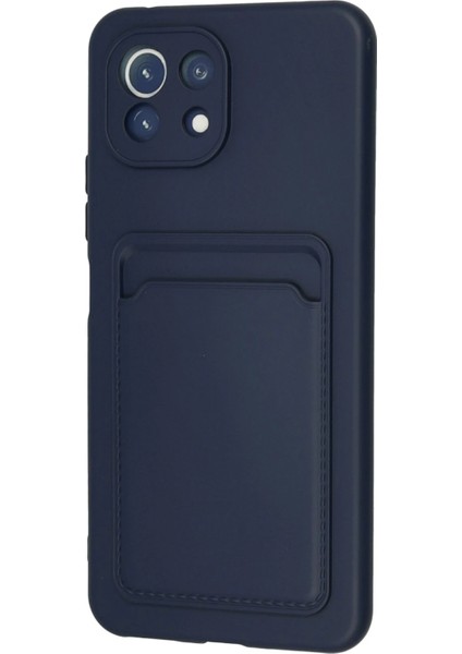 Xiaomi Mi 11 Kılıf Kelvin Kartvizitli Silikon - Lacivert Glstd