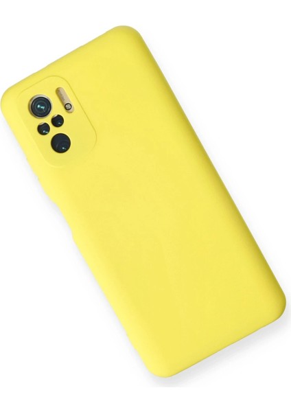 Xiaomi Redmi Note 10 Kılıf Nano Içi Kadife Silikon - Sarı Glstd