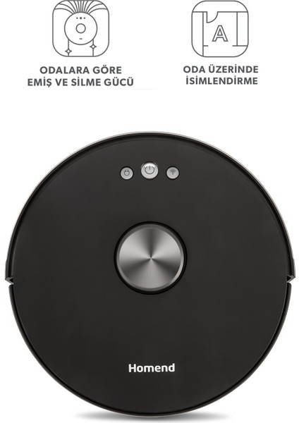 Alex Laser Pro 1283H Moplu ve Haritalamalı Akıllı Robot Süpürge Siyah