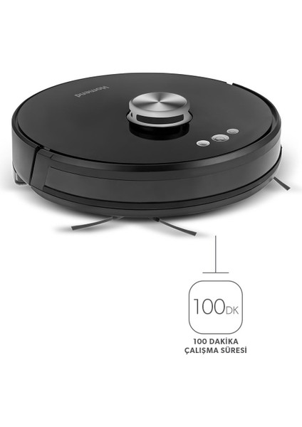 Alex Laser Pro 1283H Moplu ve Haritalamalı Akıllı Robot Süpürge Siyah