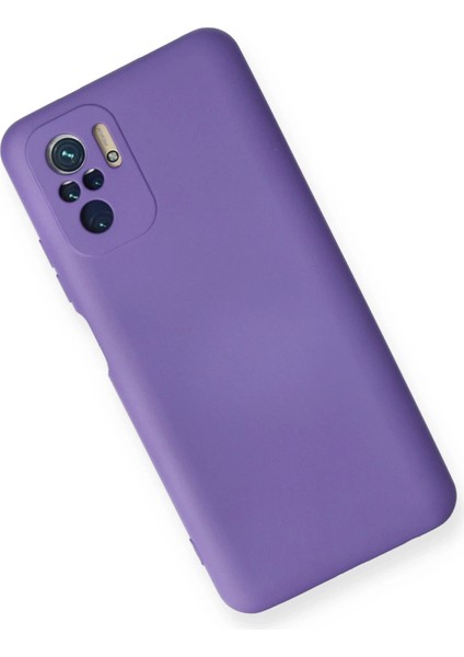 Xiaomi Redmi Note 10 Kılıf Nano Içi Kadife Silikon - Mor Glstd