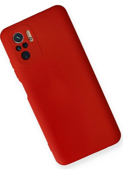 Xiaomi Redmi Note 10 Kılıf Nano Içi Kadife Silikon - Kırmızı Glstd