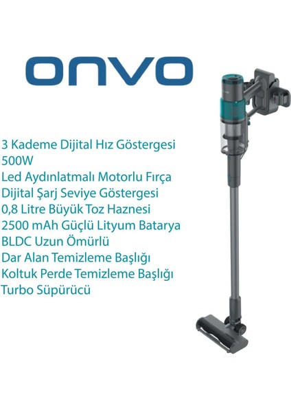 OVDSS03 -500W Kablosuz Şarjlı Dikey Süpürge