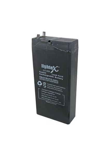 Lıghtex LT-425 4 Volt - 2.3 Amper Akü (100 x 50 x 20 Mm)