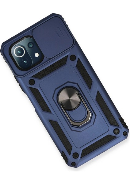 Xiaomi Mi 11 Lite Kılıf Pars Lens Yüzüklü Silikon - Lacivert Glstd