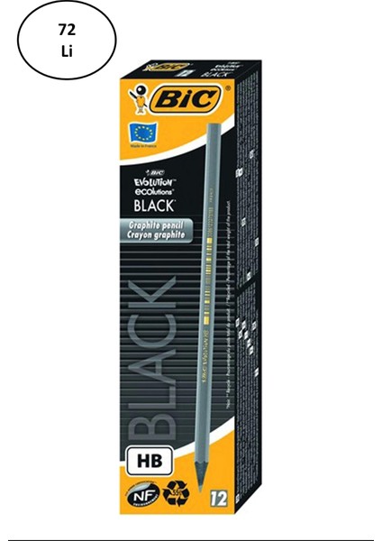Bic Evolution Black Hb Kurşun Kalem 72'li
