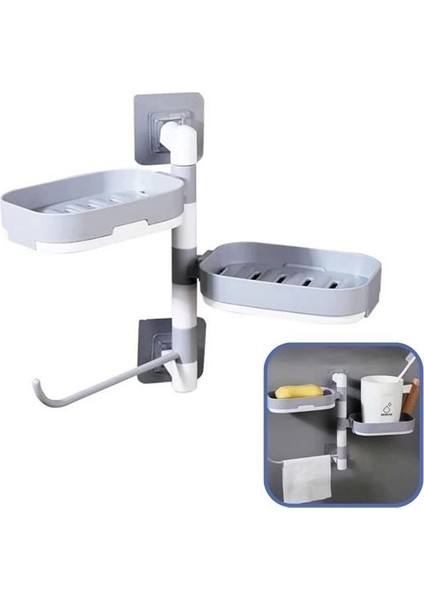 Çoklu Sabun Tutucu Fonksiyonel Banyo Sabunluk