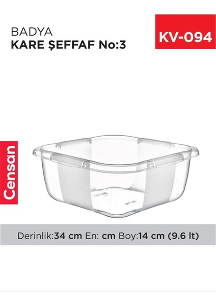 Kare Şeffaf Badya 1 Adet 3 No NEMERE-E166