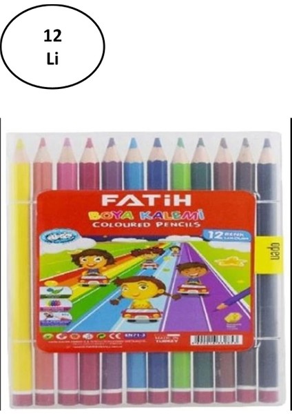Fatih Kuruboya Mercanlı 12 Renk Çantalı 12'li