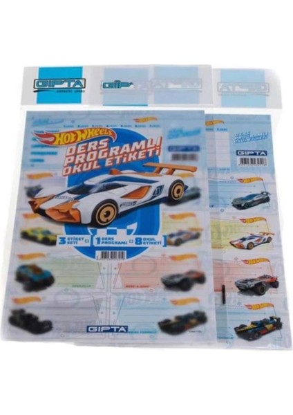 Gıpta Okul Etiketi Ders Programlı Hot Wheels 3 Yaprak 16X24 1 Adet