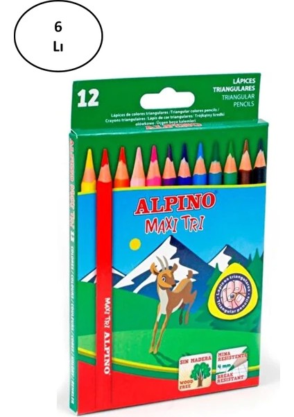 Cem Alpino ALP-AL-2133 Kuru Boya Kalemi 12 Renk 6'lı