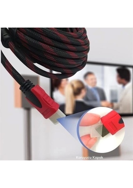 Hdmı Kablosu Hdtv Bilgisayar Uydu Görüntü Ses Full Hd Sargılı Görüntü Aktarma Kablosu