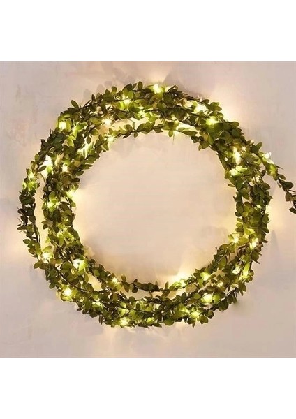 Yapraklı Dekorlu 3 Metre Peri LED Pilli ışık Yılbaşı Aydınlatma