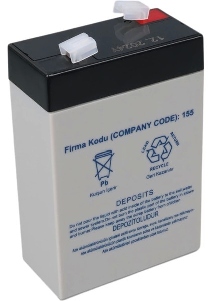 Yokohama Yh-62.3 6 Volt - 2.3 Amper Akü (101 x 66 x 33 Mm)