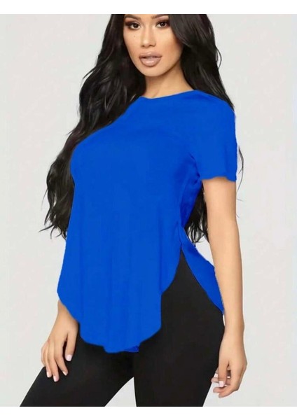 Kadın Türlü Viskon Kumaş Yırtmaç Detaylı Bluz