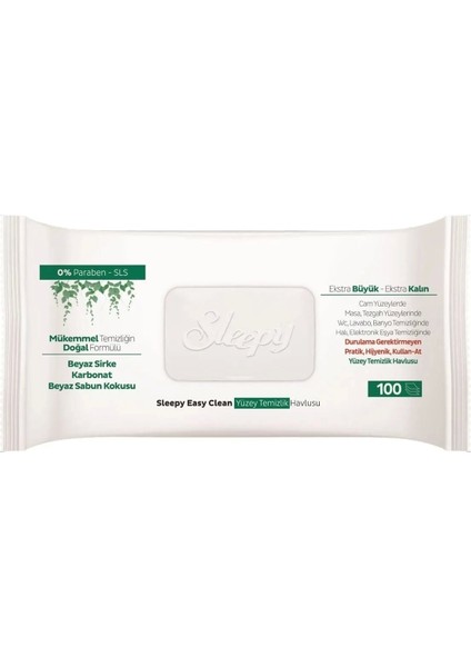 Easy Clean Parabensiz Yüzey Temizlik Havlusu Beyaz Sabun Kokusu 100 Yaprak