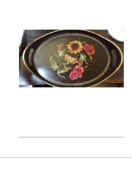 Oval Hira Desenli Sunum Tepsisi NEMERE-İSR-5723