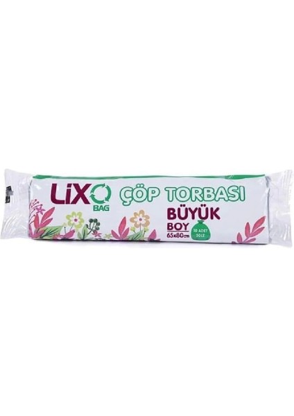 Büyük Boy Çöp Torbası 65 x 80 cm 10 Lu Rulo x 10 Paket = 100 Adet (Mavi)