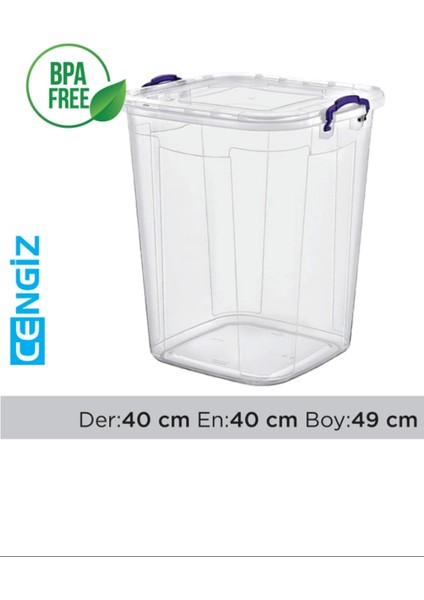 Saklama Kutusu Kare Multibox Şeffaf 50 Lt. NEMERE-E630