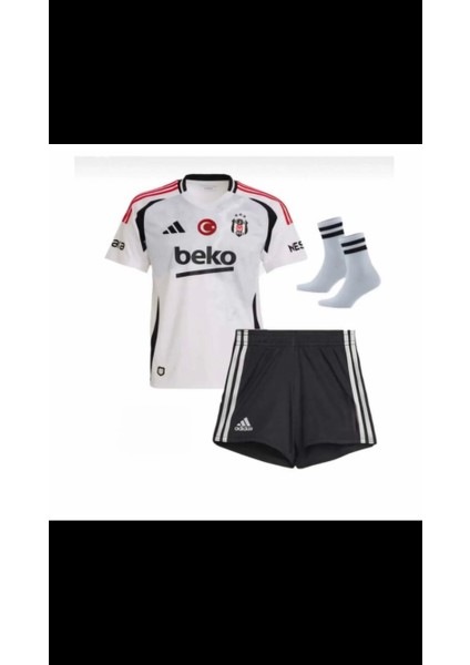 Bêşiktâş // 2024/25 Desenli Siyah Beyaz Rafa Çocuk Forması