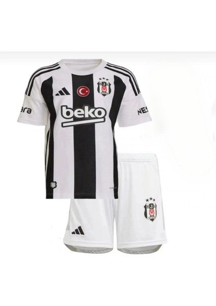 Bêşiktâş // 2024/25 Çubuklu Siyah Beyaz Quaresma Çocuk Forması