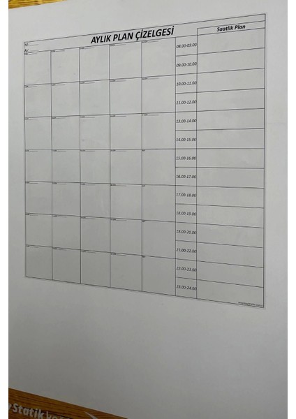 Aylık Planlayıcı Manyetik Duvar Stickerı Takvim Plan Çizelgesi