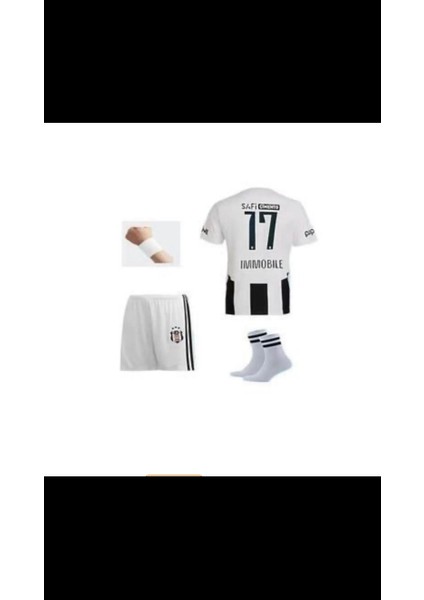 Bêşiktâş // 2024/25 Çubuklu Siyah Beyaz Immobile Çocuk Forması