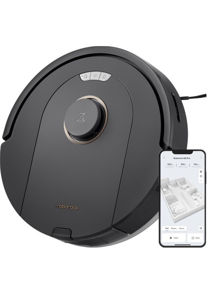 Q5 Pro Siyah Akıllı Robot Süpürge Siyah