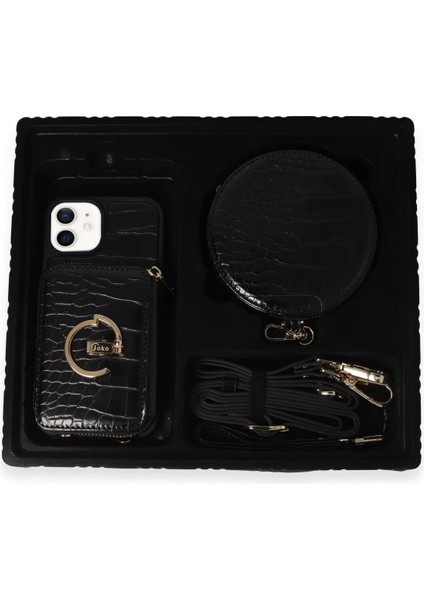 Apple iPhone 11 Kılıf Ermes Kapak - Siyah Glstd