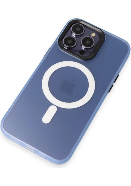 Apple iPhone 13 Pro Max Kılıf Mateks Magsafe Kapak - Sierra Blue Glstd