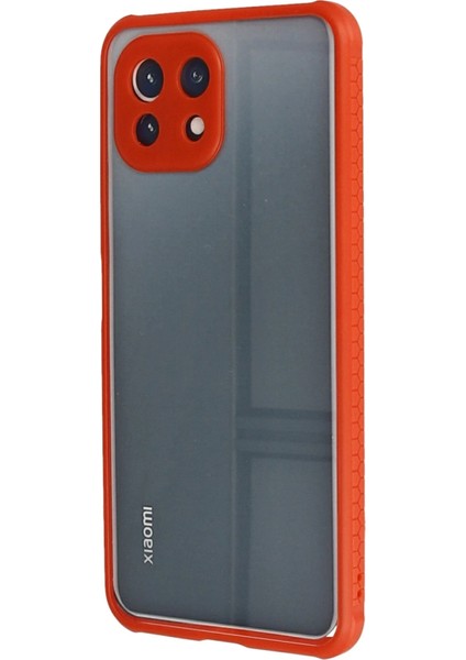 Xiaomi Mi 11 Lite Kılıf Miami Şeffaf Silikon - Kırmızı Glstd
