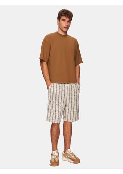 Erkek Loose Kahve Rengi T-shırt