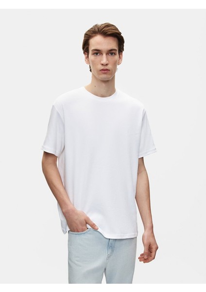 Erkek Loose Beyaz T-shırt indirimleri