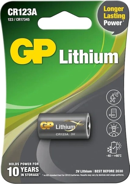 Gp CR123A 3 Volt Lityum Fotoğraf Makinesi Pili (5047)