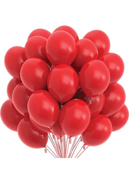 Pastel Balon Kırmızı 10 Adet