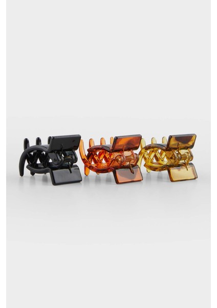 Kadın 3'lü Leoparlı Mini Mandal Toka F0773AXNS