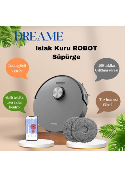 Güçlü Emiş Dikkat Çekici Temizlik Uyumlu Pro Robot Süpürge Siyah